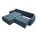 Corner sofa Elkampo L, sleeping function, Manhattan 40, velvet, dark blue, H88x196x265cm