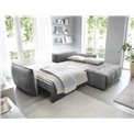 Corner sofa Elkampo R, sleeping function, Nube 4, velvet, grey, H88x196x265cm