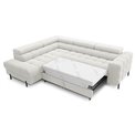 Corner sofa Elferucce L, sleeping function, Amore 01, bouclé, white, H93x200x276cm
