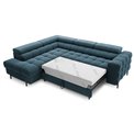 Corner sofa Elferucce L, sleeping function, Amore 40, bouclé, dark blue, H93x200x276cm