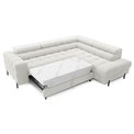 Corner sofa Elferucce R, sleeping function, Amore 01, bouclé, white, H93x200x276cm