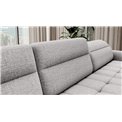 U shape sofa Elberto R, sleeping function, Aubron 03, wavy velvet, grey, H100x165x306cm
