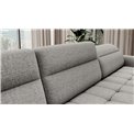 U shape sofa Elberto R, sleeping function, Aubron 04, wavy velvet, grey, H100x165x306cm