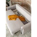 Sofa bed Elcadova Black, sleeping function, Jarell 18, wavy velvet, beige, H97x97x244cm