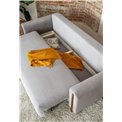 Sofa bed Elcadova Oak, sleeping function, Jarell 04, wavy velvet, grey, H97x97x244cm