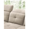 Corner sofa Elinferne L, sleeping function, Aura 18, velvet, beige, H107x210x297cm