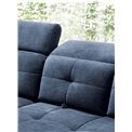 Corner sofa Elinferne L, sleeping function, Aura 40, velvet, dark blue, H107x210x297cm