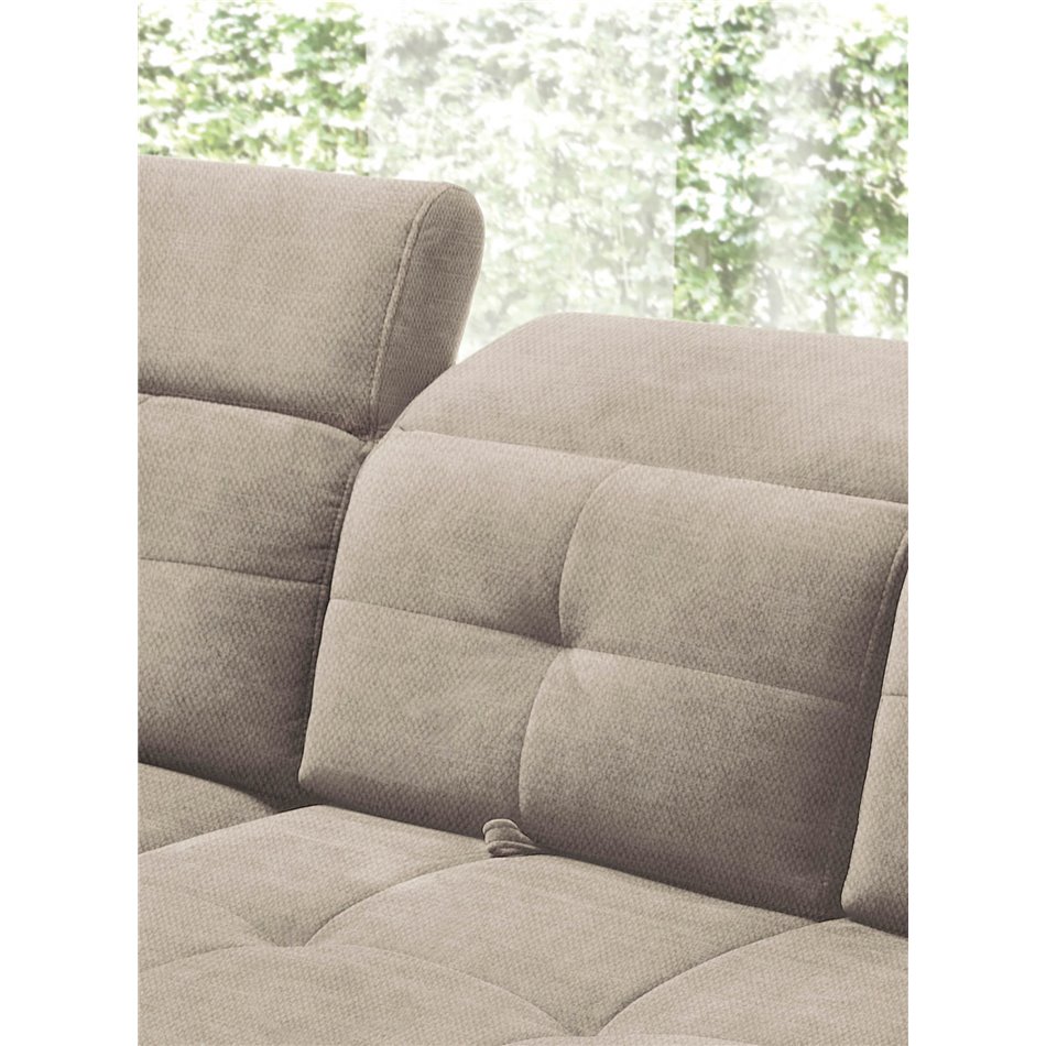 Corner sofa Elinferne L, sleeping function, Raquel 20, beige, H107x210x297cm
