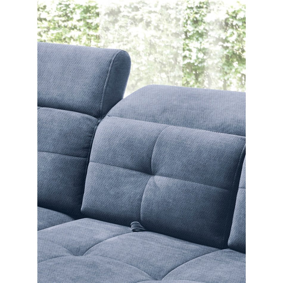 Corner sofa Elinferne L, sleeping function, Raquel 40, dark blue, H107x210x297cm