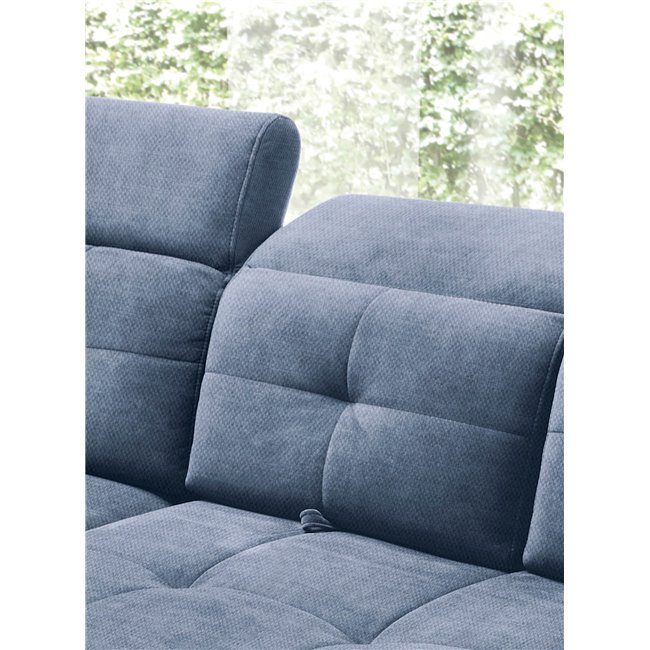 Corner sofa Elinferne L, sleeping function, Raquel 40, dark blue, H107x210x297cm