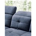 Corner sofa Elinferne L, sleeping function, Relax 40, velvet, dark blue, H107x210x297cm