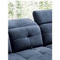 Corner sofa Elinferne R, sleeping function, Aura 40, velvet, dark blue, H107x210x297cm