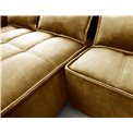 Corner sofa Elkampo L, sleeping function, Manhattan 45, velvet, yellow, H88x196x265cm
