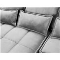 Corner sofa Elkampo L, sleeping function, Nube 3, velvet, grey, H88x196x265cm
