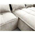 Corner sofa Elkampo R, sleeping function, Manhattan 18, velvet, beige, H88x196x265cm