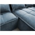 Corner sofa Elkampo R, sleeping function, Manhattan 40, velvet, dark blue, H88x196x265cm