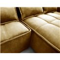 Corner sofa Elkampo R, sleeping function, Manhattan 45, velvet, yellow, H88x196x265cm