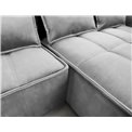 Corner sofa Elkampo R, sleeping function, Nube 3, velvet, grey, H88x196x265cm