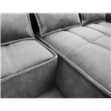 Corner sofa Elkampo R, sleeping function, Nube 4, velvet, grey, H88x196x265cm