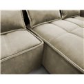 Corner sofa Elkampo R, sleeping function, Nube 20, velvet, brown, H88x195x265cm