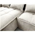 Corner sofa Elkampo L, sleeping function, Manhattan 18, velvet, beige, H88x196x265cm