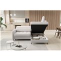 Corner sofa Elbare R, sleeping function, Royal 01, bouclé, white, H100x160x208cm