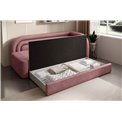 Sofa bed Elfabilo R, sleeping function, Touch 24, textured velvet, pink, H80x86x223cm