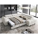 Corner sofa Elferucce R, sleeping function, Amore 01, bouclé, white, H93x200x276cm