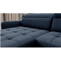 П-образный угловой диван Elberto L, раздвижной, Raquel 40, синий, H100x165x306см