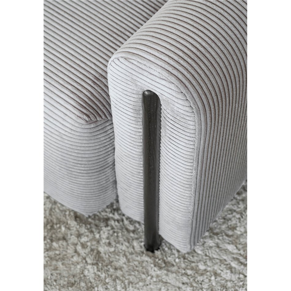 Sofa bed Elcadova Black, sleeping function, Jarell 04, wavy velvet, grey, H97x97x244cm