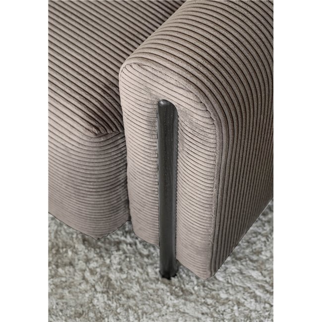 Диван-кровать Elcadova Black, раздвижной, Jarell 20, волнистый бархат, темно-бежевый, H97x97x244см