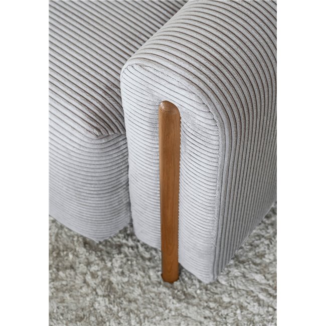 Sofa bed Elcadova Oak, sleeping function, Jarell 04, wavy velvet, grey, H97x97x244cm