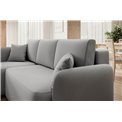 Corner sofa Elhandson L, sleeping function, Sola 4, grey, H89x150x206cm