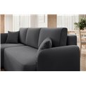 Corner sofa Elhandson L, sleeping function, Sola 6, dark grey, H89x150x206cm