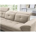 Corner sofa Elinferne L, sleeping function, Aura 18, velvet, beige, H107x210x297cm