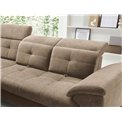 Corner sofa Elinferne L, sleeping function, Aura 20, velvet, dark beige, H107x210x297cm