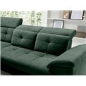 Corner sofa Elinferne L, sleeping function, Raquel 35, dark green, H107x210x297cm