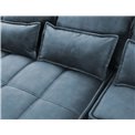 Corner sofa Elkampo L, sleeping function, Manhattan 40, velvet, dark blue, H88x196x265cm