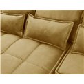 Corner sofa Elkampo L, sleeping function, Manhattan 45, velvet, yellow, H88x196x265cm