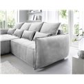 Corner sofa Elkampo L, sleeping function, Nube 3, velvet, grey, H88x196x265cm