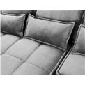 Corner sofa Elkampo L, sleeping function, Nube 4, velvet, grey, H88x196x265cm