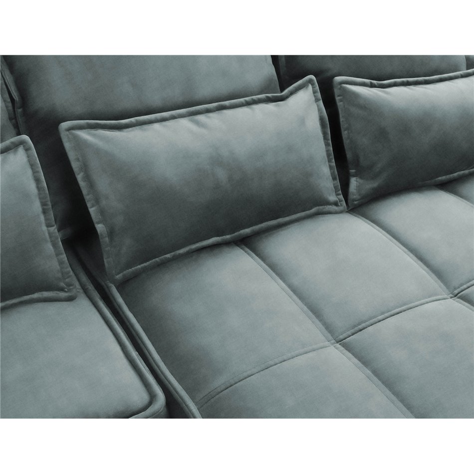 Corner sofa Elkampo R, sleeping function, Manhattan 38, velvet, green, H88x196x265cm