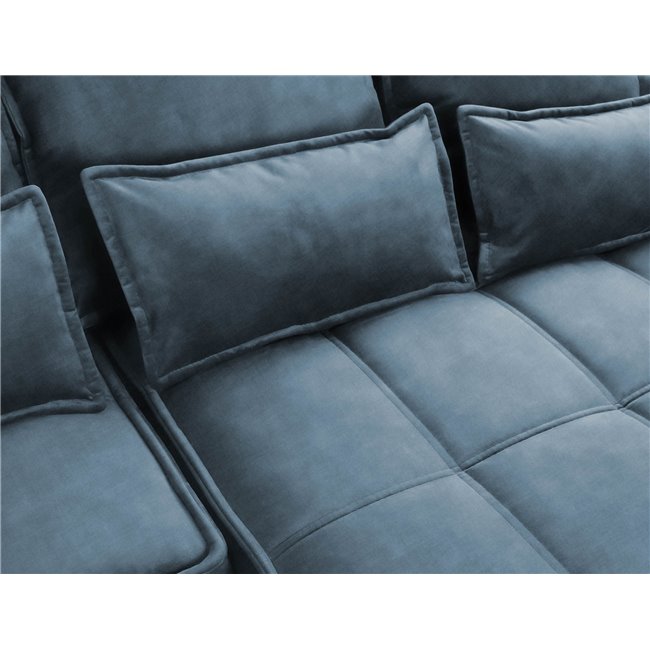 Corner sofa Elkampo R, sleeping function, Manhattan 40, velvet, dark blue, H88x196x265cm