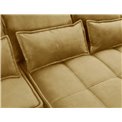 Corner sofa Elkampo R, sleeping function, Manhattan 45, velvet, yellow, H88x196x265cm