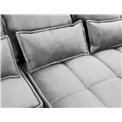 Corner sofa Elkampo R, sleeping function, Nube 3, velvet, grey, H88x196x265cm