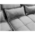 Corner sofa Elkampo R, sleeping function, Nube 4, velvet, grey, H88x196x265cm