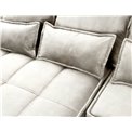 Corner sofa Elkampo L, sleeping function, Manhattan 18, velvet, beige, H88x196x265cm