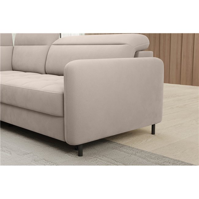 Corner sofa Elbare L, sleeping function, Sola 18, beige, H100x160x208cm