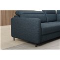 Угловой диван Elbare R, раздвижной, Manhattan 40, бархат, темно-синий, H100x160x208см