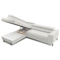 Corner sofa Elferucce L, sleeping function, Amore 01, bouclé, white, H93x200x276cm